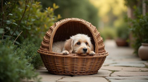 Panier osier pour chien : confort naturel et style authentique